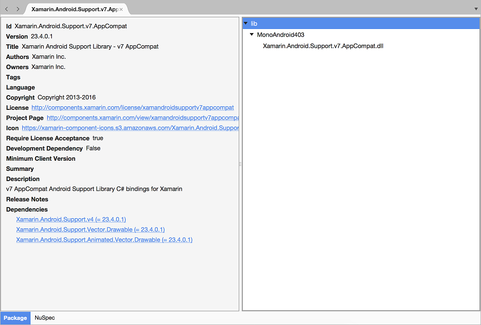 Exploring the Xamarin.Android.Support NuGet package in Xamarin Studio