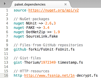 paket.dependencies file syntax highlighting