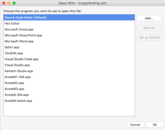 set a default program for text files mac