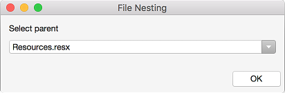 File nesting dialog