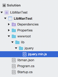 jQuery installed into project