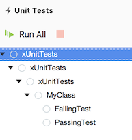 xUnit tests in Unit Tests window