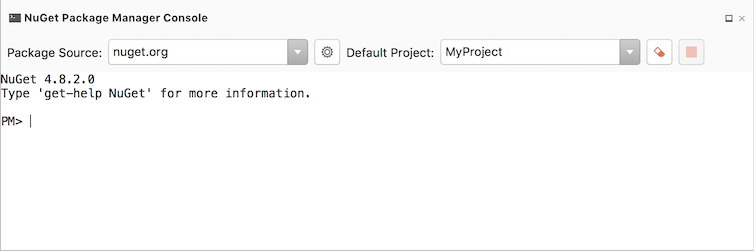 NuGet Package Manager Console window