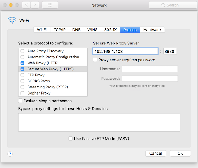 what is proxy settings mac