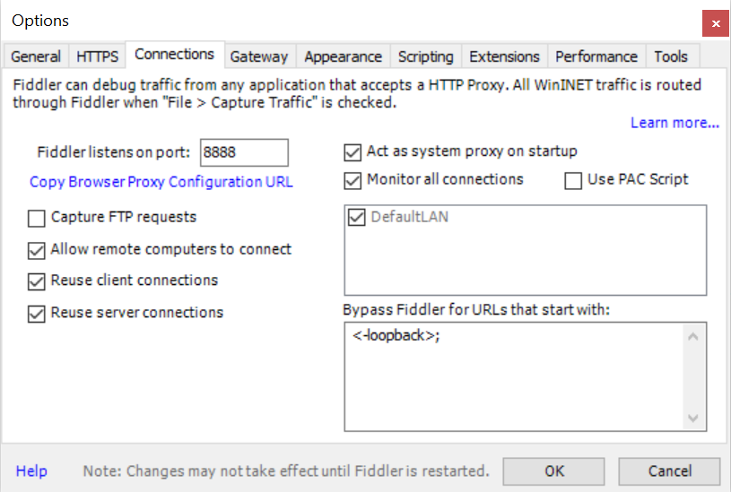 Fiddler allow remote connections